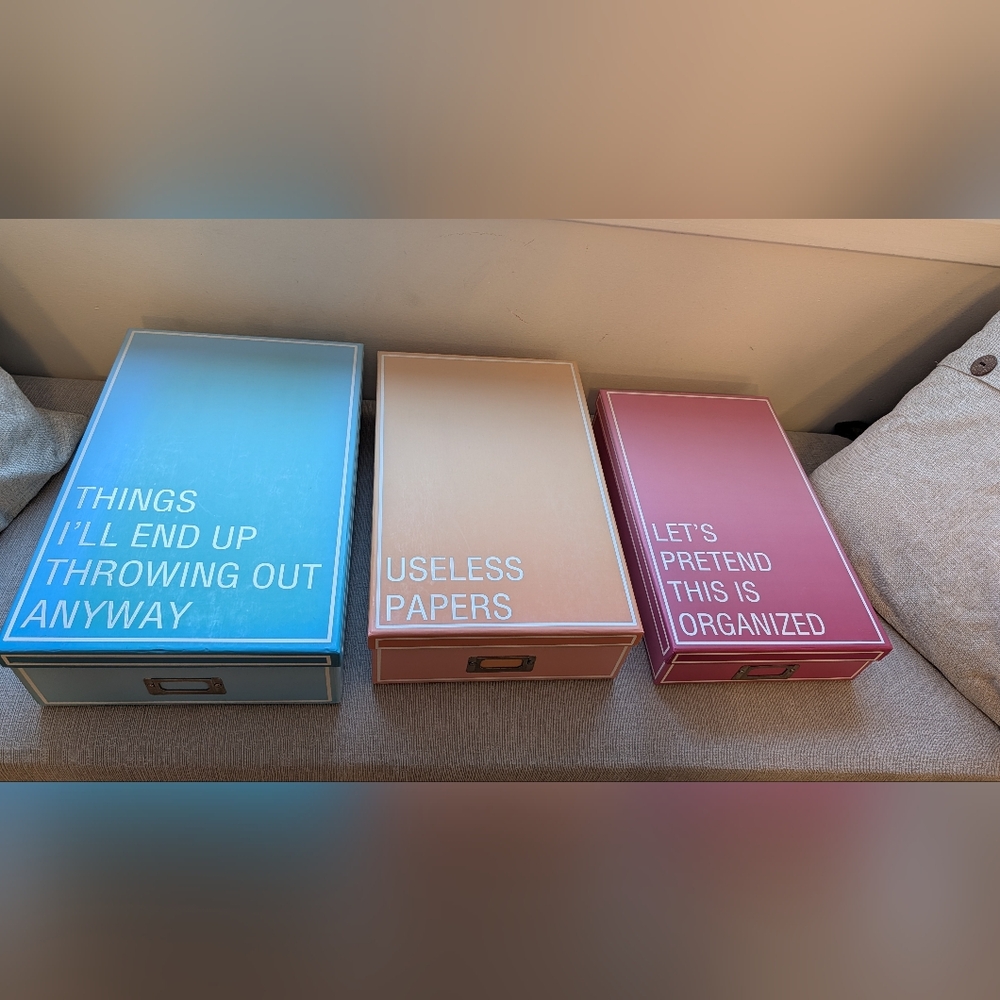 Set of Three Decorative Storage Boxes
